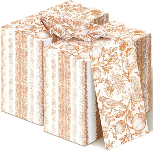 Miniatura 11 de Fuutreo 200 servilletas florales azules para invitados, regalos de despedida de soltera, toallas de mano desechables para baño, servilletas Rústico