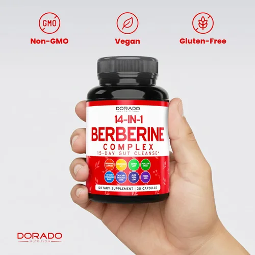 Miniatura 7 de Suplemento GLP-1 para mujeres y hombres (30 unidades) GLP1 Berberina 15 días limpieza intestinal desintoxicación y limpieza apoyo del metabolismo