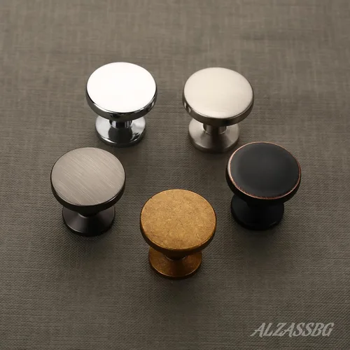 Miniatura 4 de Alzassbg - Paquete de 15 manijas para gabinete color latón antiguo, 1.1 Pulgadas (30mm) de diámetro, manijas redondas de hardware para gabinete