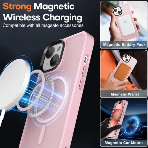 Miniatura 157 de Fuerte magnético para iPhone 11, compatible con Magsafe, [resistente a caídas de 13 pies] Funda trasera translúcida mate con sensación de piel