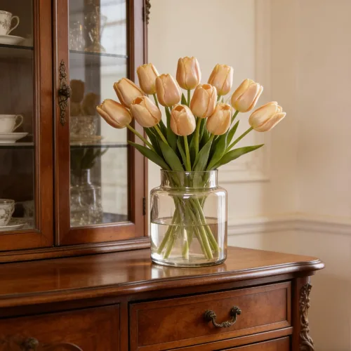 Miniatura 8 de BLOFLO - Jarrón de vidrio transparente, florero grande de vidrio de 7 pulgadas para flores, jarrones modernos de vidrio grueso para centros de mesa