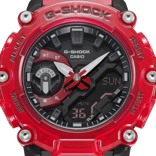 Miniatura 2 de G-Shock GA2200SKL-4A - Reloj serie esqueleto con ondas de sonido, color rojo, Transparente Rojo, talla única