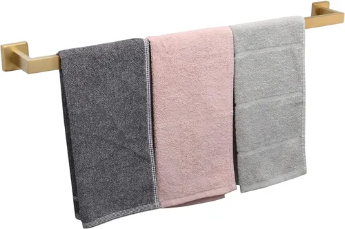 Miniatura 30 de TocTen Toallero de Baño - Base Cuadrada Engrosada SUS304 Barra de Toallas de Acero Inoxidable para Baño, Accesorios de Baño Varilla de Toallas