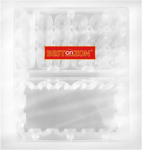 Miniatura 7 de BSETONZON - 50 unidades de 18 rejillas pequeñas de codorniz de PVC apilable caja de almacenamiento de huevos/dispensador de huevos transparente caja