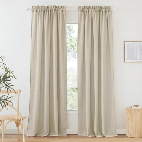 Miniatura 53 de RYB HOME Cortinas extralargas de 108 pulgadas de largo, transpirables con bolsillo para barra, cortinas traslúcidas blancas para sala de estar