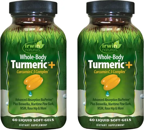 Miniatura 9 de Irwin Naturals Turmeric+ para todo el cuerpo - BioPerine Complex Absorción Mejorada - 60 cápsulas blandas líquidas
