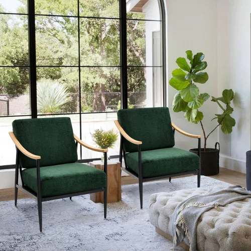 Miniatura 14 de RNKSFX Silla decorativa moderna para sala de estar, dormitorio, sillón de mediados de siglo, silla tapizada para oficina, cómoda silla de espera