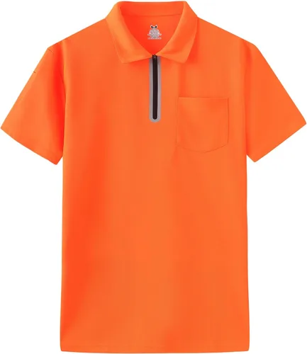 Miniatura 3 de MOHEEN Men's Zipper Polo Shirt Quick Dry Performance Short Sleeve Athletic Casual Collared Golf Shirts for Men with Pocket