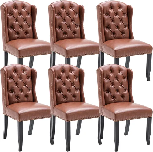 Miniatura 22 de DUOMAY Juego de 2 sillas de comedor modernas copetudas, sillas de comedor tapizadas de lino, sillas auxiliares sin brazos para cocina, comedor, Beige