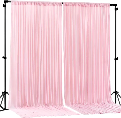 Miniatura 25 de Cortinas de Fondo Beige - Cortinas de Poliéster Sin Arrugas para Fotografía, Cortinas de Fondo para Fiestas, para Decoraciones de Baby Shower