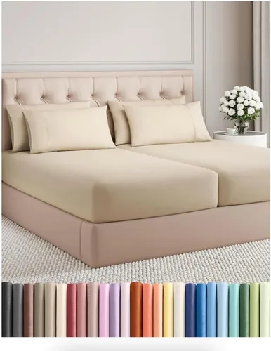 Miniatura 187 de Juego de sábanas Queen de 6 piezas, sábanas tamaño Queen, ropa de cama suave de lujo de hotel, refrescante, cómoda y transpirable, 1 encimera, 1 26