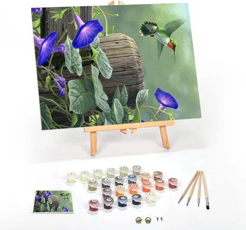 Miniatura 27 de Ledgebay Kit de Pintura por Números DIY para Adultos con Lienzo Enmarcado, de Principiante a Avanzado, los Kits Incluyen Juego de Pintura Acrílica