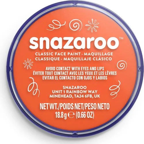 Miniatura 11 de Snazaroo - Pintura clásica para rostro y cuerpo, frasco de 0.66 oz (18.8 g), naranja