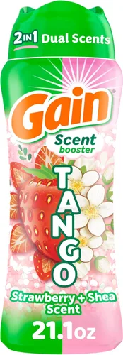 Gain Tango 2-en-1 Perlas Potenciadoras de Aroma para Lavandería, Aroma de Fresa y Karité, 21.1 oz, Perlas de Lavandería con Doble Aroma Plus