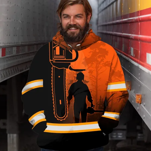 Miniatura 6 de Sudadera con capucha de alta visibilidad para hombres - Colección de trabajos con nombre personalizado Clase 3 Ropa de trabajo reflectante