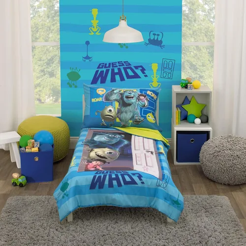 Miniatura 27 de Disney Mickey Mouse y sus amigos - Juego de cama para niños pequeños de 4 piezas - Sábanas ajustadas, funda de almohada, sábana encimera y edredón