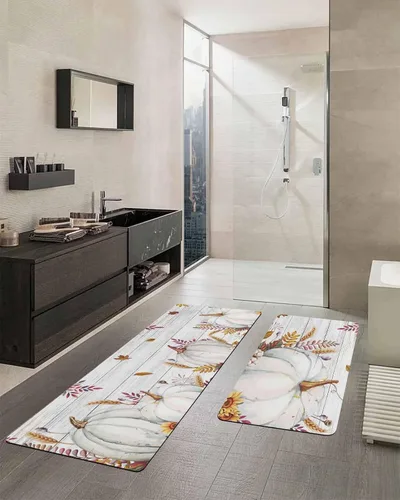 Miniatura 2 de Tapete de baño de calabaza blanca para bañera, antideslizante, de secado rápido y absorbente, de tierra de diatomeas, para fregadero de cocina