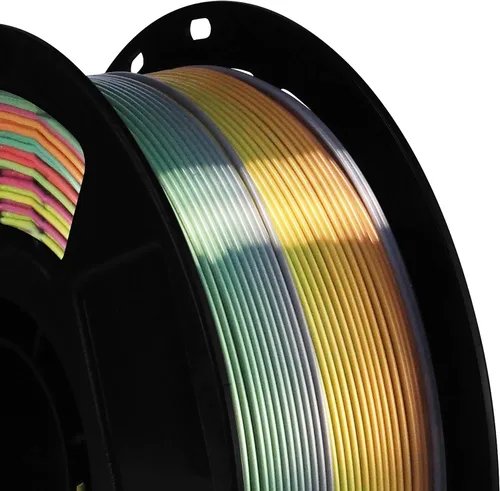 Miniatura 5 de Bblife - Filamento PLA multicolor de arcoíris, brillante, cambia rápidamente de color y tiene un efecto sedoso, material para impresión 3D, 2.2