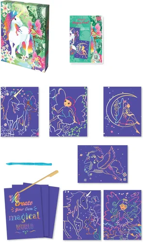 Miniatura 3 de BOX CANDIY Kit de arte para rascar de hadas y unicornios del bosque totalmente mágico para hacer, exhibir y compartir