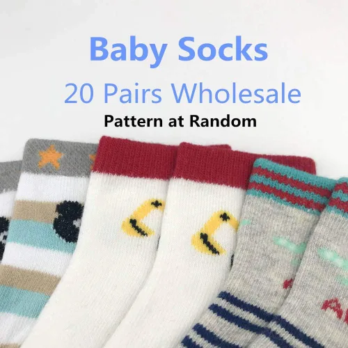 Miniatura 3 de WAFUNNE 20 pares de calcetines de bebé al por mayor para bebés, niños pequeños, niños, niños (patrón al azar)
