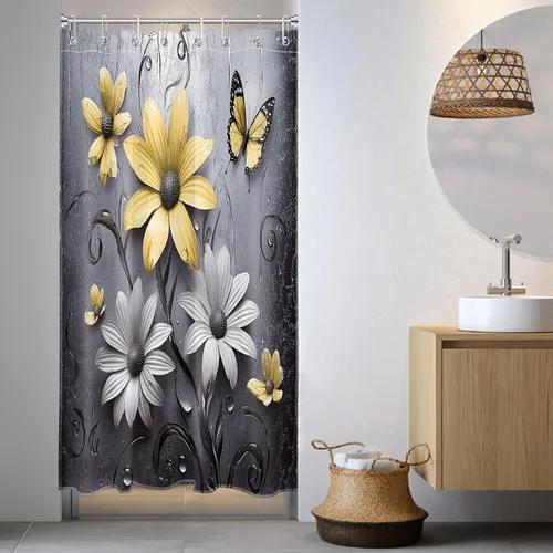 Miniatura 34 de LB Get Naked - Cortina de ducha pequeña de 48 x 68 pulgadas, forro de cortina de ducha de tamaño medio azul y rosa, cortinas de ducha estrechas