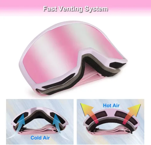 Miniatura 2 de EXP VISION Gafas de esquí/snowboard para hombres y mujeres, gafas de nieve OTG antiniebla con protección UV Marco Púrpura Púrpura