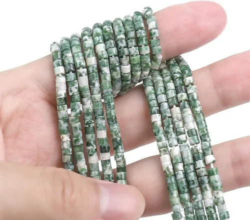 Miniatura 4 de BEADIA Cuentas Espaciadoras de Jade Natural Africano Planas Redondas Sueltas para Hacer Joyas con Abalorios 3mmx2mm 38cm Jade africano