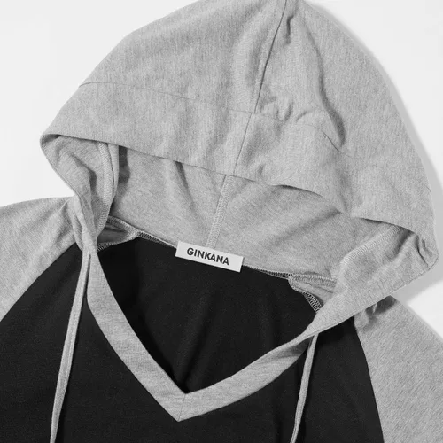 Miniatura 3 de Ginkana - Sudadera de maternidad con capucha, manga larga y cuello en V para mujer