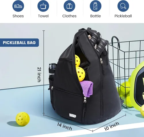 Miniatura 4 de Sucipi Pickleball Bag - Men's & Women's Pickleball Backpack, Adjustable Sling Bag w/Fence Hook/Large Capacity/Safety Pocket