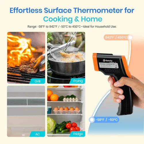 Miniatura 2 de Etekcity Termómetro infrarrojo láser pistola de temperatura 774, termómetro para carne, alimentos, caramelos y horno para accesorios de plancha