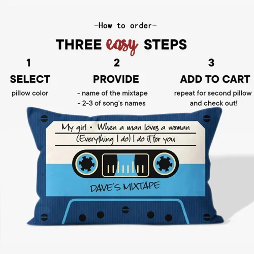 Miniatura 2 de NICEDREAM Funda de almohada personalizada Mixtape Retro 80s Music Pillow Cover Custom Name Throw Pillow Covers
