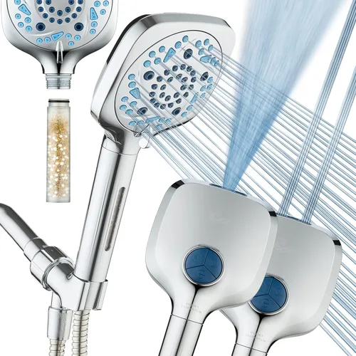 AquaCare Cabezal de ducha filtrado de alta presión con 10 modos de pulverización, cabezal de ducha de mano que filtra cloro para curar la piel seca,
