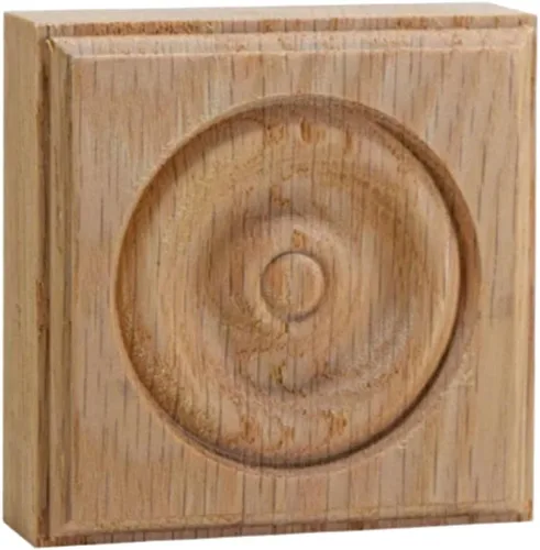 Miniatura 4 de EWAP30 Rosette Casing Corner Block 1" x 3" Cuadrado Sin Terminar, Cereza