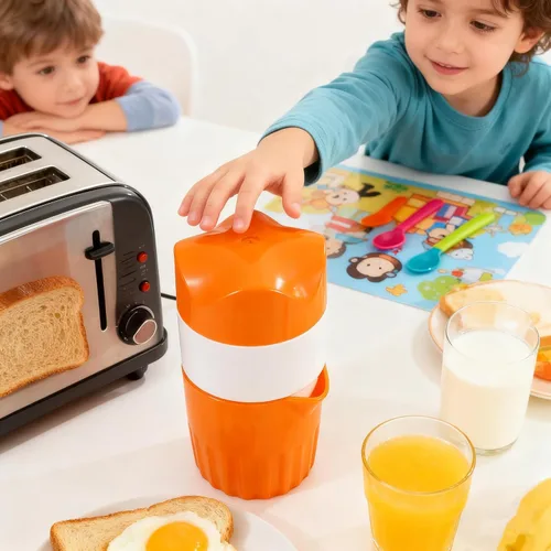 Miniatura 6 de Exprimidor de naranja, exprimidor de mano exprimidor de cítricos, tapa manual, rotación, prensa escariador para limón, lima, pomelo con colador