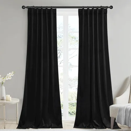 Miniatura 62 de StangH Cortinas de terciopelo súper suaves con pestaña trasera, cortinas azul marino para puerta corredera, decoración de lujo, cortinas opacas
