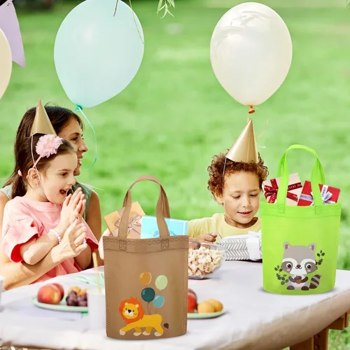 Miniatura 5 de Faccito 24 bolsas de regalo de animales del bosque, bolsa de regalo de cumpleaños de animales del bosque, bolsa de regalo de dulces de la selva