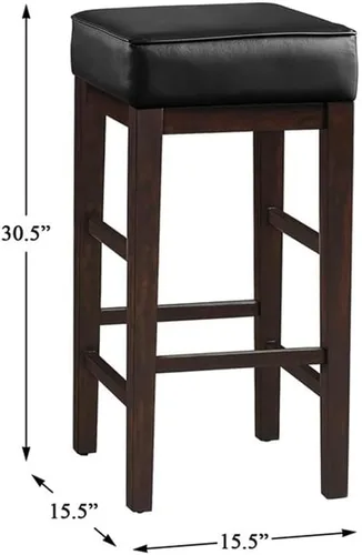 Miniatura 3 de Lexicon Wrigley Pub Taburete de altura (juego de 2), 30.5 pulgadas SH, negro