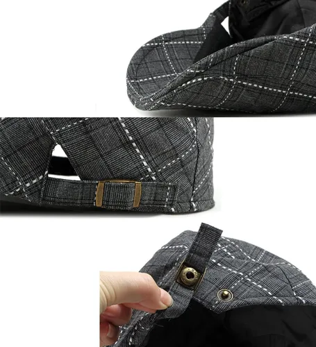 Miniatura 3 de WITHMOONS Compruebe Newsboy Sombrero de algodón Cabbie Conducción Caza Golf Gorra plana YZ30153