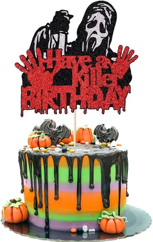 Miniatura 10 de 6 adornos acrílicos para tartas de Halloween, decoración de pastel de cumpleaños de Halloween, espeluznante con murciélago, calabaza, fantasma