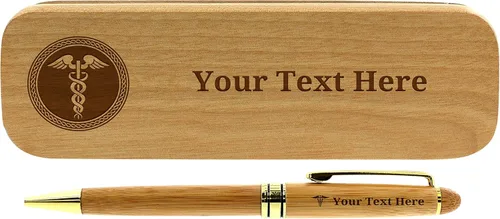Miniatura 9 de Regalos personalizados para enfermeras, set personalizado de pluma de enfermera, regalo de madera de bambú grabado, 2 cajas de pluma