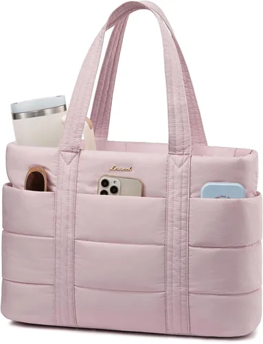 Miniatura 11 de LOVEVOOK: bolsa de mano para mujer, bolsa de trabajo grande acolchada para laptop, bolsa de viaje ligera con cremallera, regalos para mujer