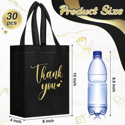 Miniatura 2 de Sweetude 30 Bolsas de Regalo de Agradecimiento con Asas al Por Mayor Reutilizables Bolsa de Dulces No Tejida Plegable Bolso de Mano para Regalos