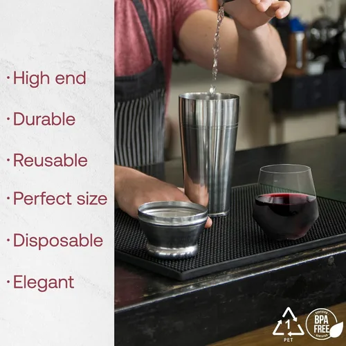 Miniatura 2 de Smarty Had A Party Copas de vino de 12 onzas, paquete de 64 copas de plástico transparente sin tallo, irrompibles y desechables para fiestas