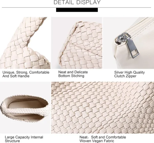 Miniatura 5 de Bolso tejido de moda para mujer, con asa superior, bolso de hombro suave de verano