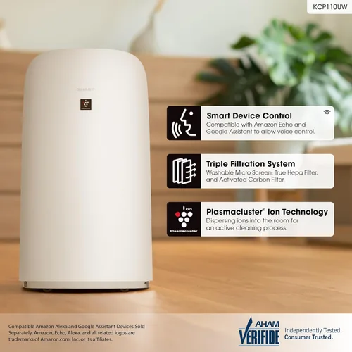 Miniatura 2 de SHARP Purificador de aire inteligente con humidificador combinado: cubre hasta 2,603 pies cuadrados en una hora, compatible con Alexa y Google Asst.