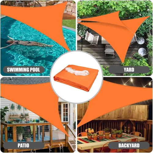 Miniatura 32 de Neween Toldo Vela, 6'7'' x 6'7'' x 6'7'' Toldo Vela Triangular Impermeable para Patio Jardín Terraza Cubierta Pérgola Exterior Toldo Vela 98% Arena