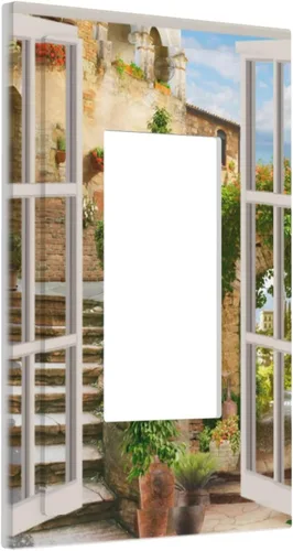 Miniatura 19 de Cubierta de placa de pared con palmera verde de planta tropical, cubierta de interruptor de luz de 1 cuadrilla, hojas de plátano, flores rosas