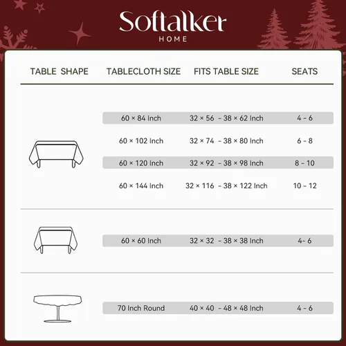 Miniatura 7 de Softalker Mantel Cuadrado de Jacquard Navideño, Mantel Impermeable Vintage de Invierno con Acebo, Cubierta de Mesa de Tela Estilo Granja Navideña