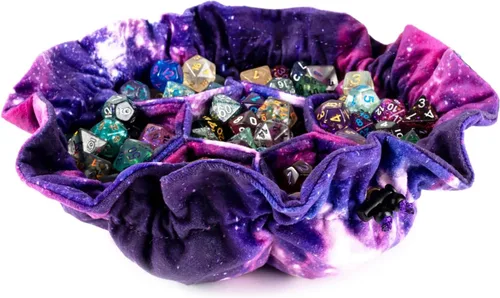 Miniatura 7 de FanRoll Velvet Compartment Dice Bag with Pockets: Nebula, Role Playing Game Dice Accessories for Dungeons and Dragons