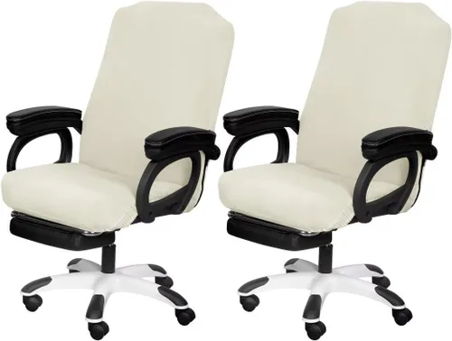 Miniatura 27 de SARAFLORA Paquete de 2 fundas para sillas de oficina, fundas elásticas para sillas de escritorio, fundas extraíbles para silla de oficina con Negro
